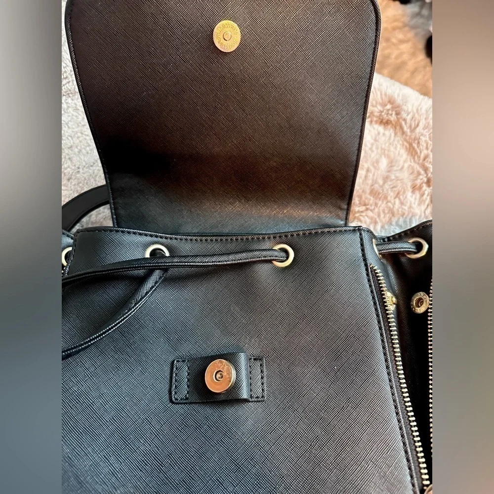 Faux Leather Backpack School Bag Student Backpack Women Travel bag Black Mini